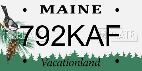 792KAF Maine License Plate