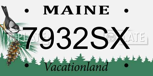 7932SX Maine License Plate