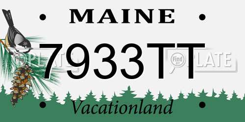 7933TT Maine License Plate