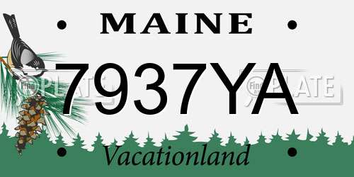 7937YA Maine License Plate