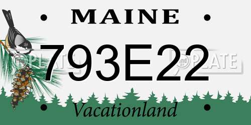 793E22 Maine License Plate