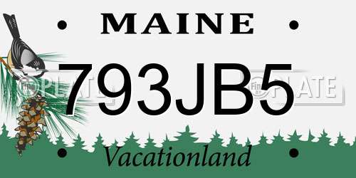 793JB5 Maine License Plate