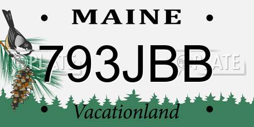 793JBB Maine License Plate