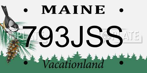 793JSS Maine License Plate
