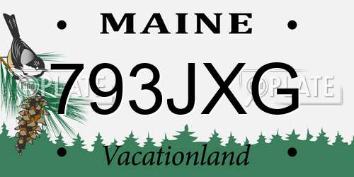 793JXG Maine License Plate