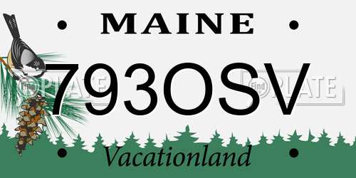 793OSV Maine License Plate