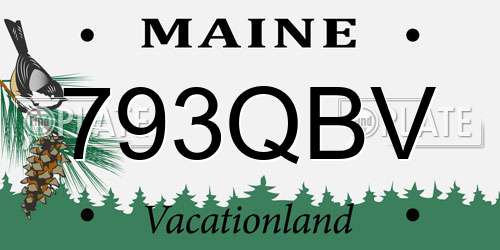 793QBV Maine License Plate