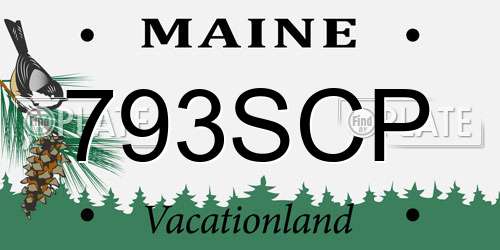 793SCP Maine License Plate