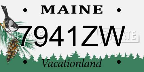 7941ZW Maine License Plate