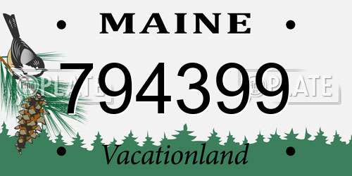 794399 Maine License Plate