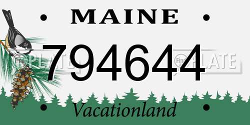 794644 Maine License Plate