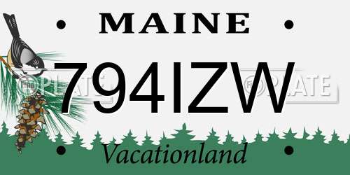 794IZW Maine License Plate