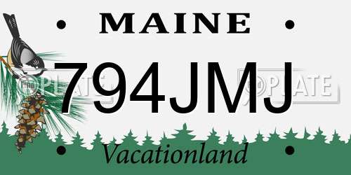 794JMJ Maine License Plate