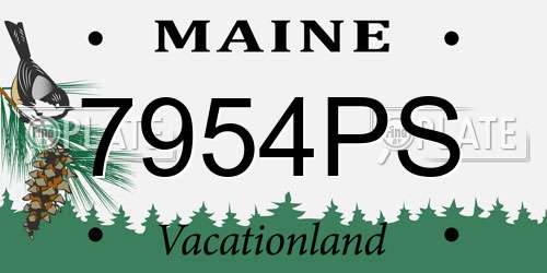 7954PS Maine License Plate