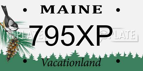 795XP Maine License Plate