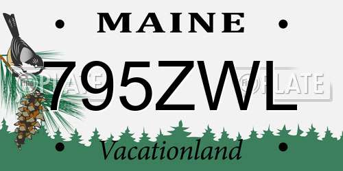 795ZWL Maine License Plate