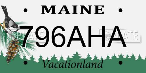 796AHA Maine License Plate