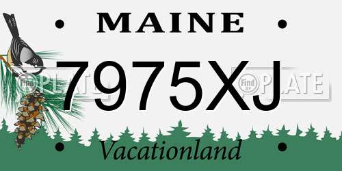 7975XJ Maine License Plate