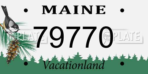 79770 Maine License Plate