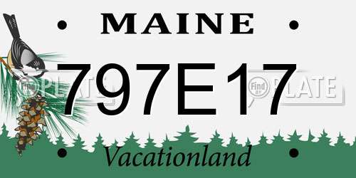 797E17 Maine License Plate