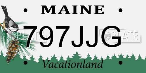 797JJG Maine License Plate