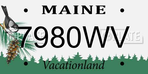 7980WV Maine License Plate