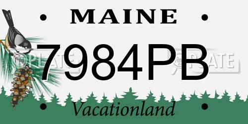 7984PB Maine License Plate