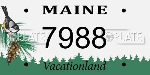 7988 Maine License Plate