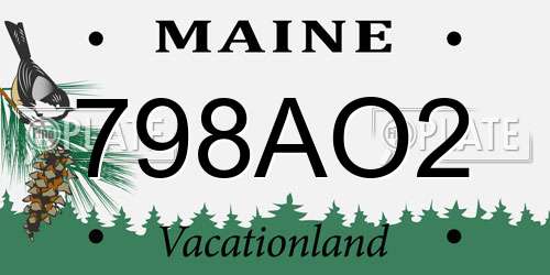 798AO2 Maine License Plate