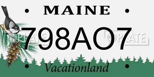 798AO7 Maine License Plate