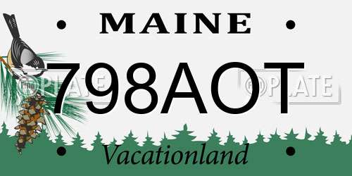 798AOT Maine License Plate