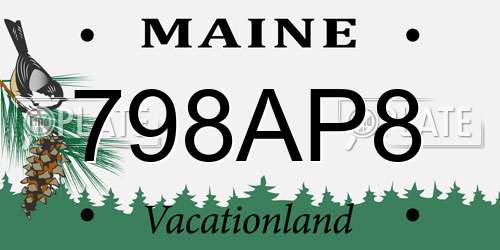 798AP8 Maine License Plate