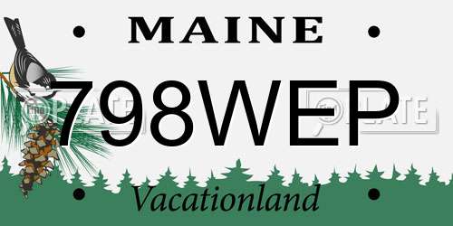 798WEP Maine License Plate