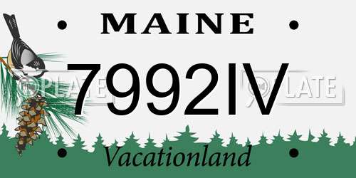 7992IV Maine License Plate