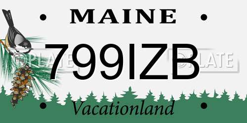 799IZB Maine License Plate