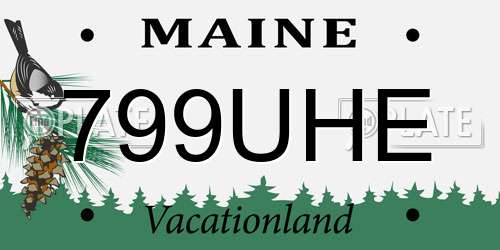 799UHE Maine License Plate