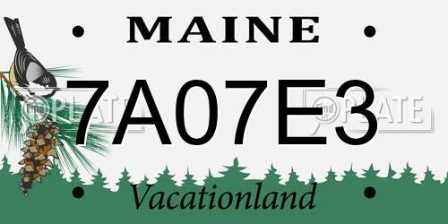 7A07E3 Maine License Plate