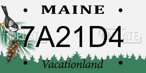 7A21D4 Maine License Plate