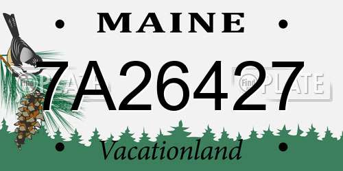 7A26427 Maine License Plate