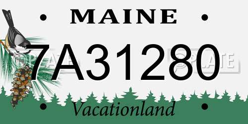 7A31280 Maine License Plate