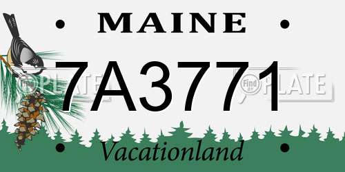 7A3771 Maine License Plate