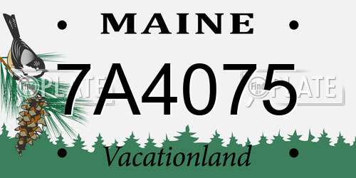 7A4075 Maine License Plate