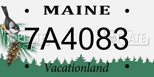 7A4083 Maine License Plate