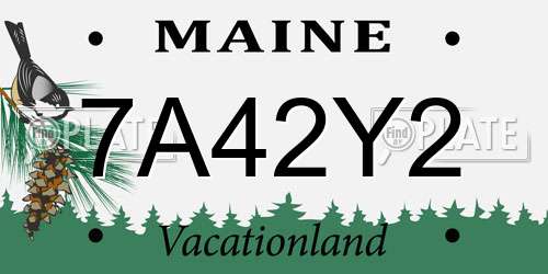 7A42Y2 Maine License Plate