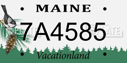 7A4585 Maine License Plate