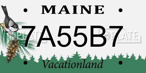 7A55B7 Maine License Plate