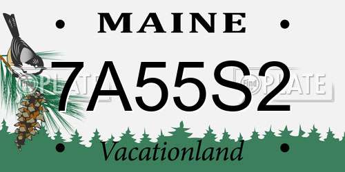 7A55S2 Maine License Plate