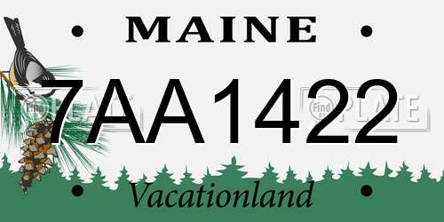 7AA1422 Maine License Plate