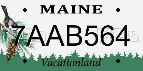 7AAB564 Maine License Plate