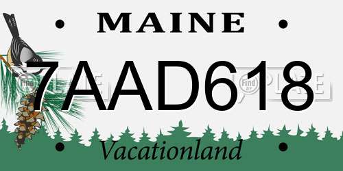 7AAD618 Maine License Plate